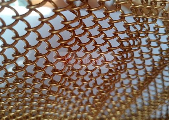 建築装飾に使用する陽極酸化されたアルミニウム コイルの金属の網のカーテンの金色