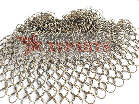 壁のカーテンのための青銅色のステンレス鋼Chainmailの金属リング網