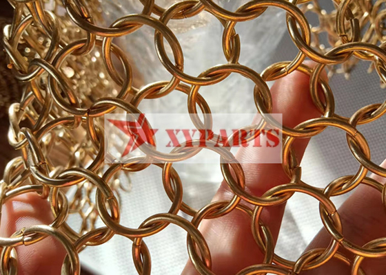 飾り布の網のための1.2*10mmの真鍮か銅のChainmailの網の金属リング カーテン