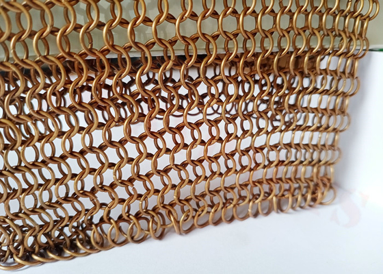 銅はチェーン・メールの網のカーテン1.0x8mmのステンレス鋼をめっきした