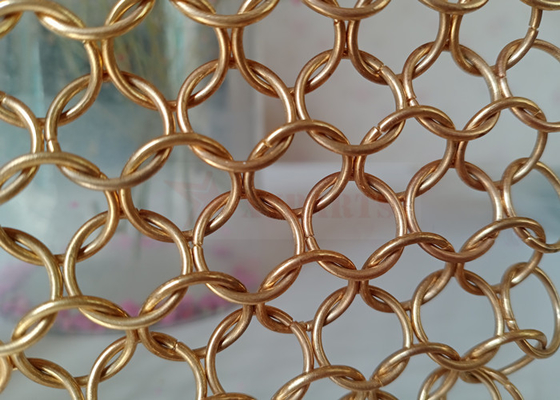 12mmの注文の金属の網のチェーン・メールのカーテンのステンレス鋼の金色