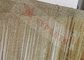 スペース装飾のための金色の金属のフリンジのカーテン0.53x3.81mmのチェーン・メールの金網