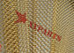 ホテルの部屋の掛かるディバイダーのための金色の軟らかな金属のコイルの飾り布の網