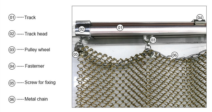 陽極酸化のアルミニウム コイルの金属の網のカーテンの内部の外部の装飾4